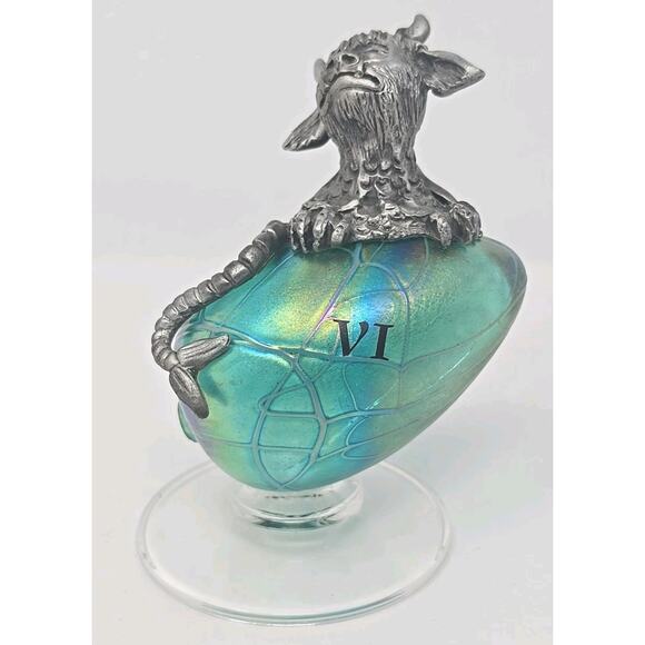 1994 Gary Levi Piasa Bird Egg Alton Illinois Green Levay Glass Studio NotePB193